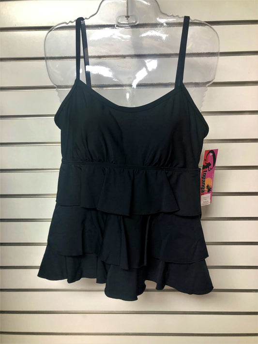 T.H.E. 45-60 TRIPLE TIERED TANKINI MASTECTOMY SWIM TOP in 409 black