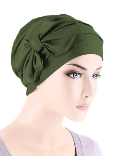 Turban Plus Pleated Bamboo Bow Cap