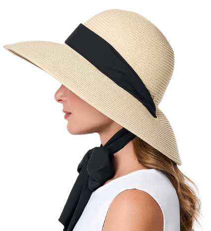 Women's Stella Fashion Hat with Black & White Scarves
