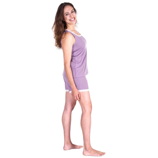 Cool Jams Women's Moisture Wicking Shorty Pajama Set in Violet- Marked Down!