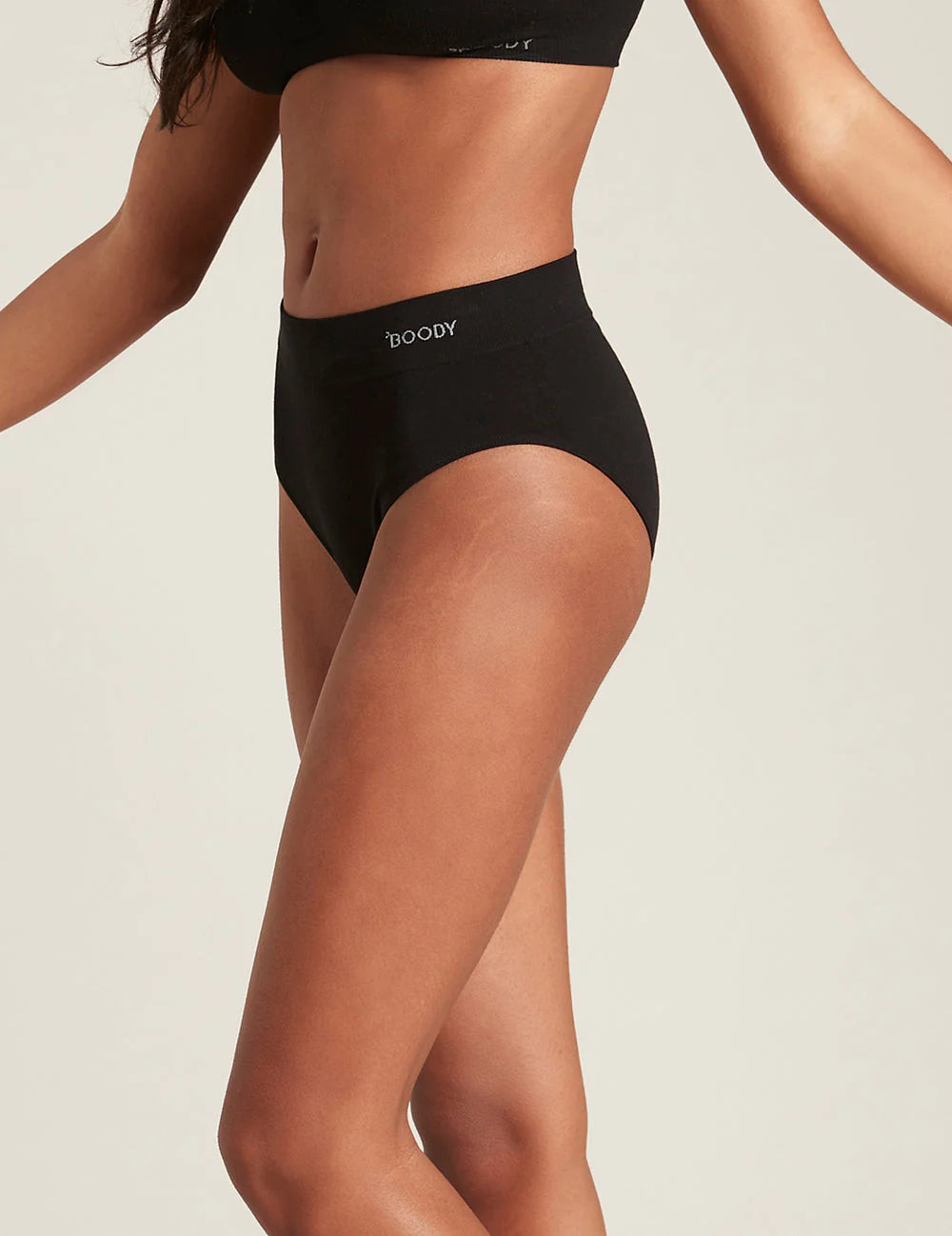 Boody Womens Full Brief in Black- side view