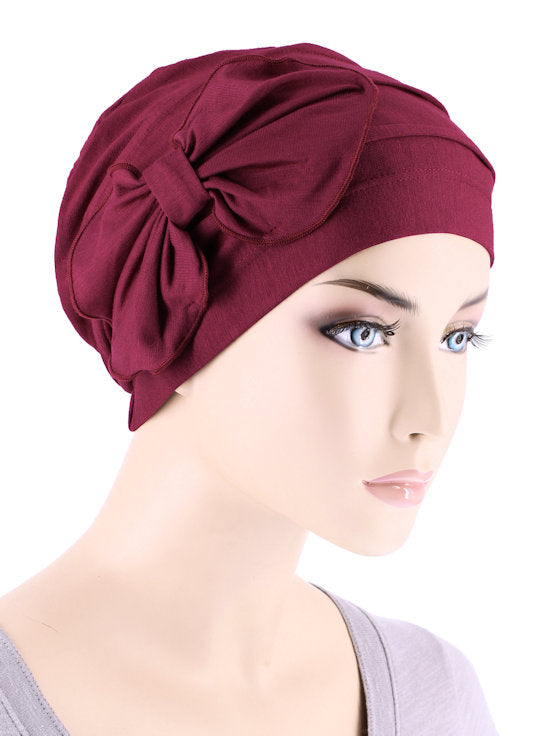 Turban Plus Pleated Bamboo Bow Cap