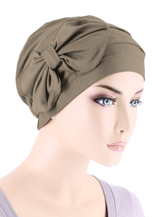 Turban Plus Pleated Bamboo Bow Cap