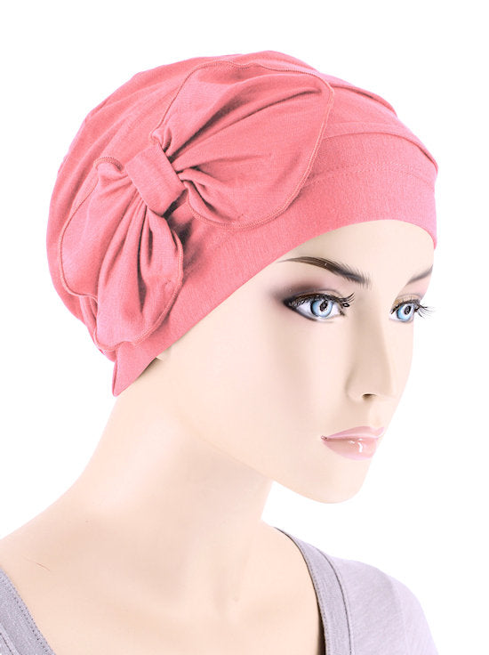 Turban Plus Pleated Bamboo Bow Cap