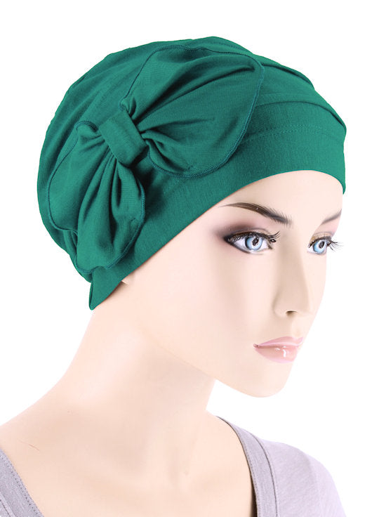 Turban Plus Pleated Bamboo Bow Cap