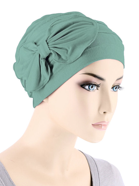 Turban Plus Pleated Bamboo Bow Cap