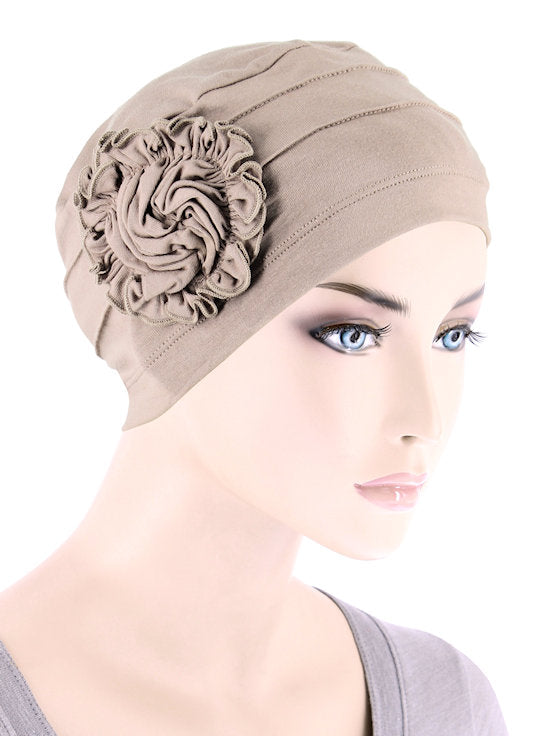 Turban Plus Bamboo Pleated Sunflower Cap