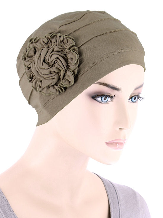 Turban Plus Bamboo Pleated Sunflower Cap