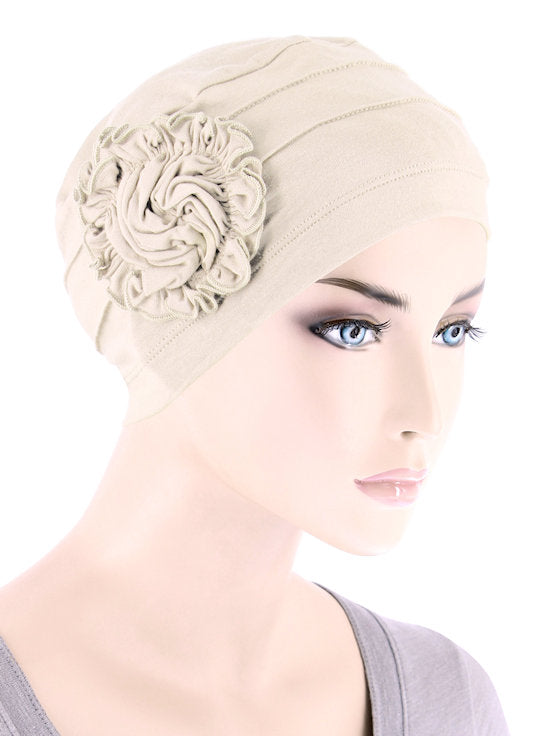 Turban Plus Bamboo Pleated Sunflower Cap