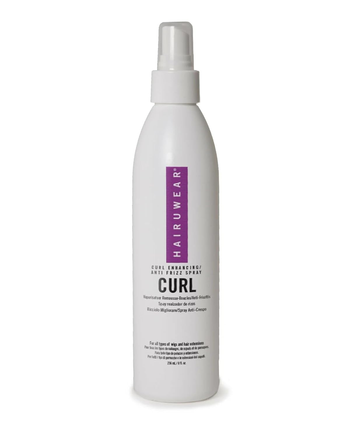 HairUWear "Curl" Enhancing Anti-Frizz Spray, for Synthetic Wigs and Hairpieces 8 oz.