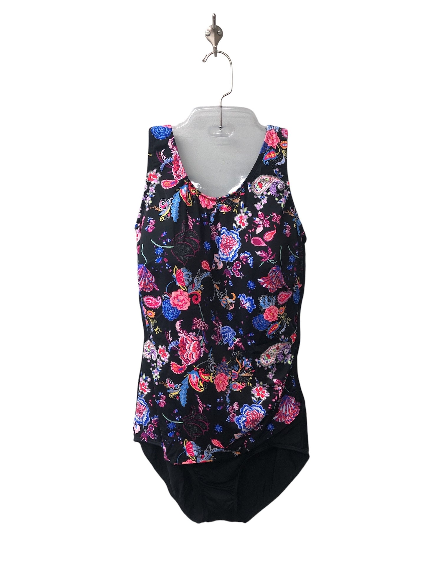 T.H.E. 1008-60 HIGH NECK PRINT DRAPE ONE PIECE MASTECTOMY SWIM SUIT