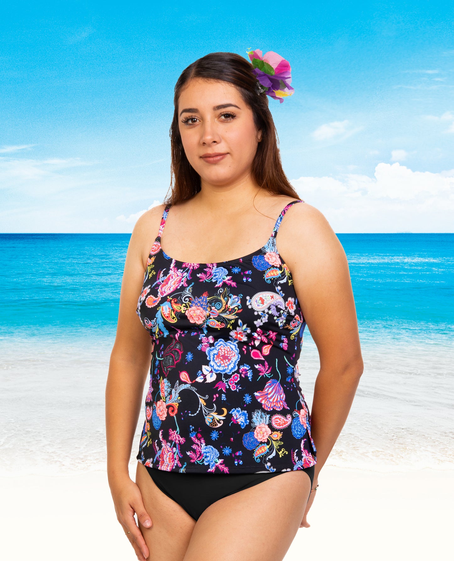 Topanga by T.H.E. 28-60 LINGERIE STRAP TANKINI MASTECTOMY TOP