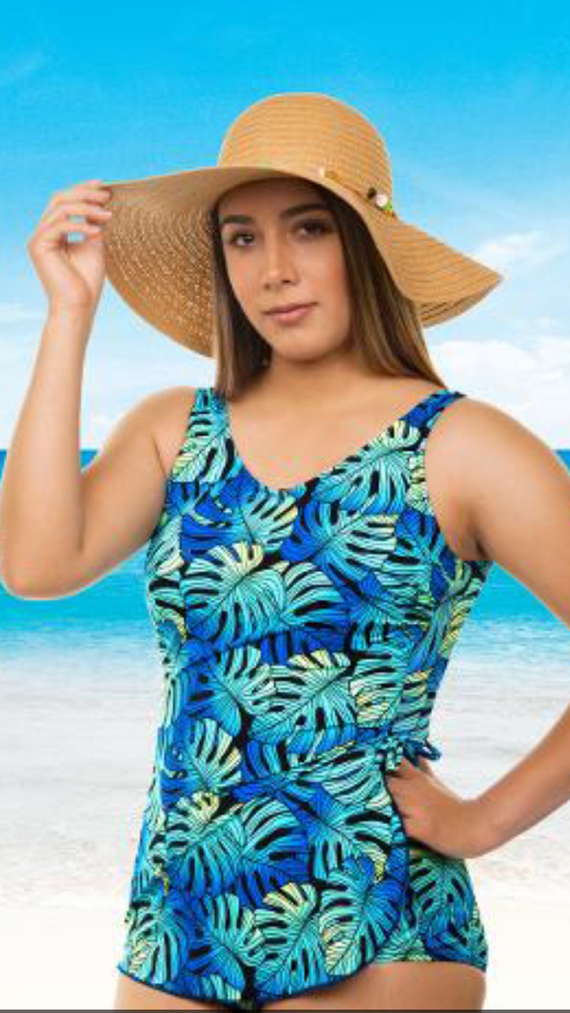 T.H.E. 965-60 CLASSIC SARONG SHEATH ONE PIECE MASTECTOMY SWIMSUIT