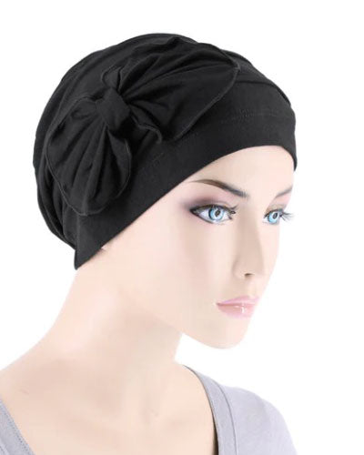 Turban Plus Pleated Bamboo Bow Cap