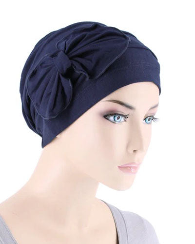 Turban Plus Pleated Bamboo Bow Cap