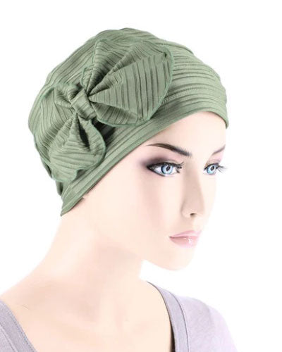 Turban Plus Pleated Bamboo Bow Cap