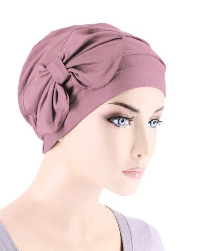 Turban Plus Pleated Bamboo Bow Cap