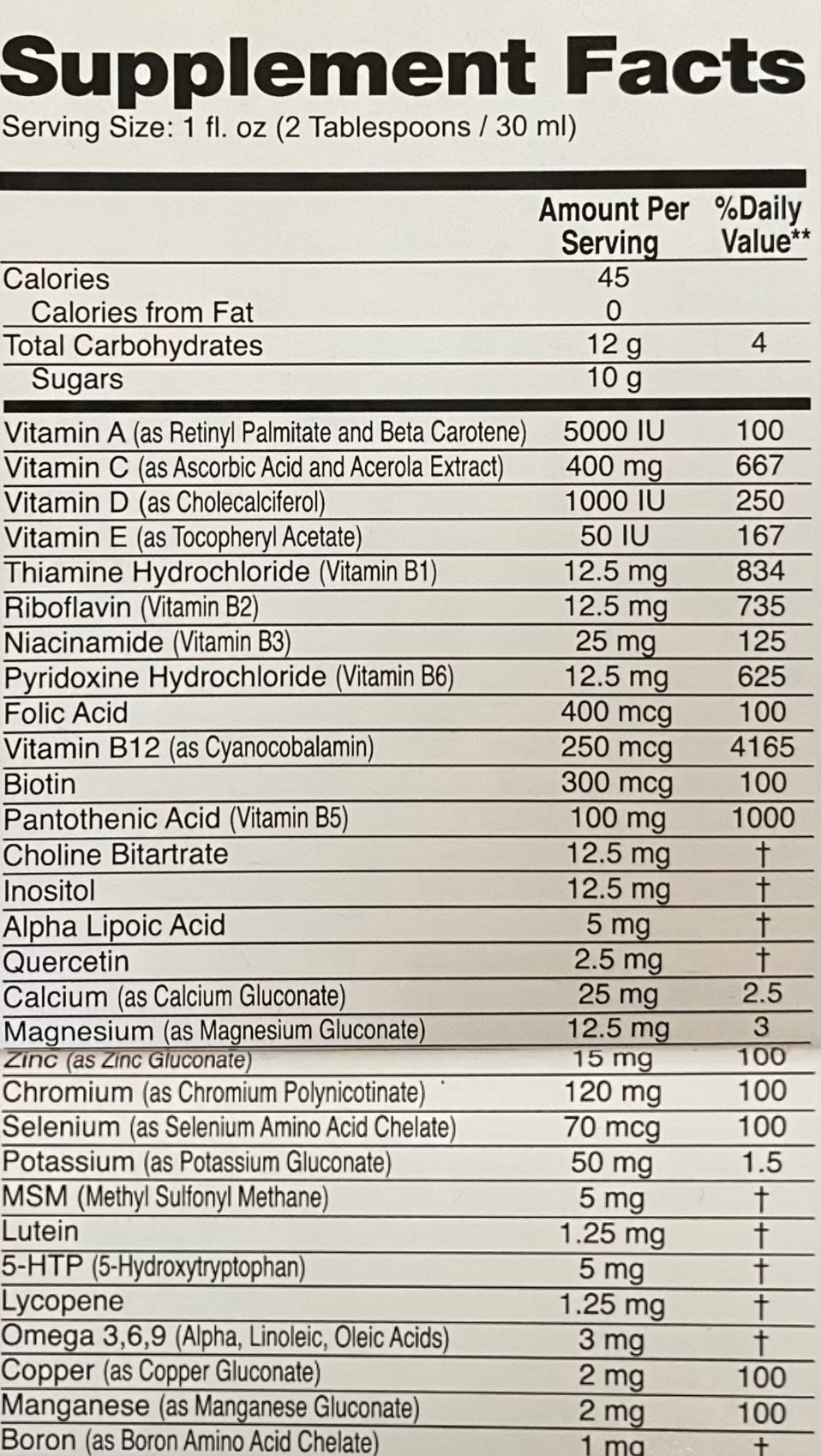 To Your Health- Vitamin & Mineral Supplement