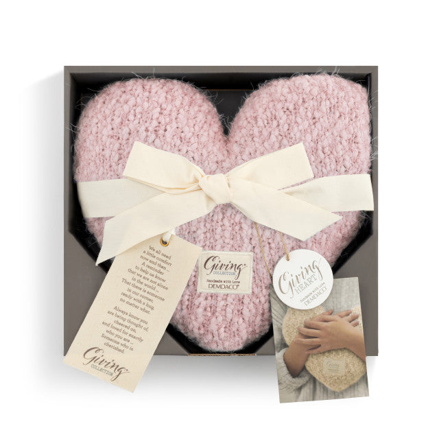 Demdaco Pink Giving Hear Weighted Pillow and book mark in gift box