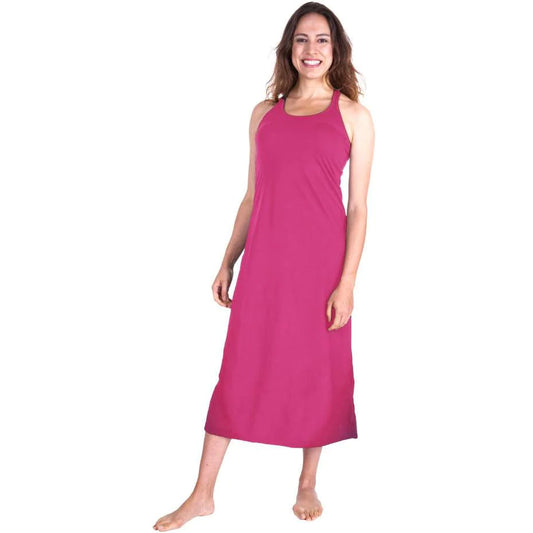 Cool Jams Women's Moisture Wicking Long Racerback Tank Gown with Shelf Bra