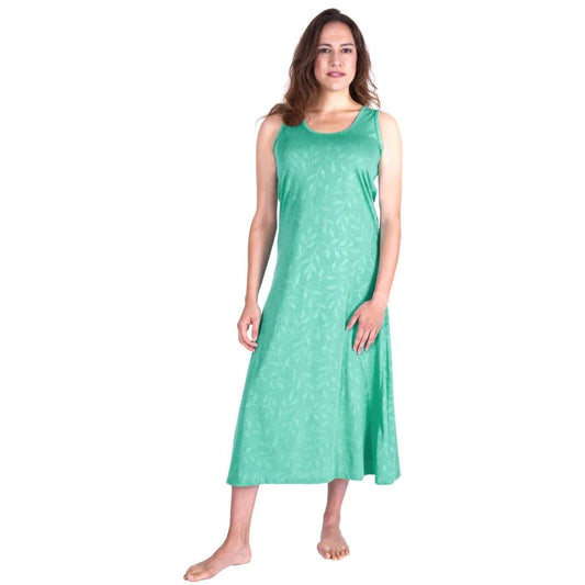 Cool Jams Women's Moisture Wicking Long Tank Gown in Mint Leaf