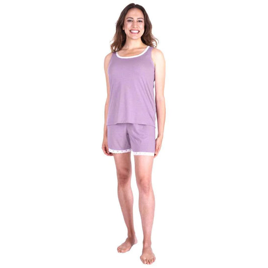Cool Jams Women's Moisture Wicking Shorty Pajama Set in Violet- Marked Down!